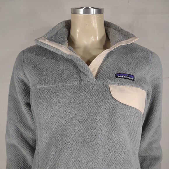 Patagonia gray plush 1/4 snap Retool snap tee pullover sweatshirt ladies Medium - Picture 4 of 9